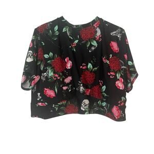 Torrid Curve Swim Top Women's Size 4 Skull Floral2